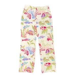 Talbots Colorful Fish Print Pants